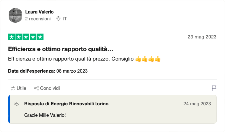 Energie Rinnovabili Torino recensioni Trustpilot