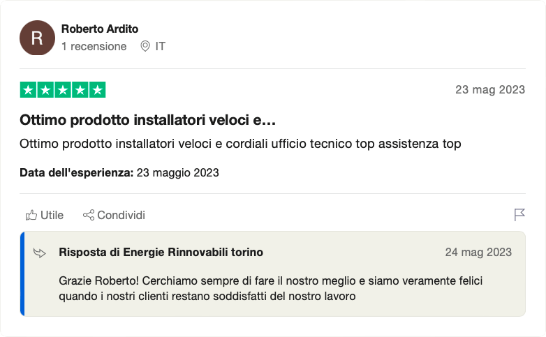 Energie Rinnovabili Torino recensioni Trustpilot